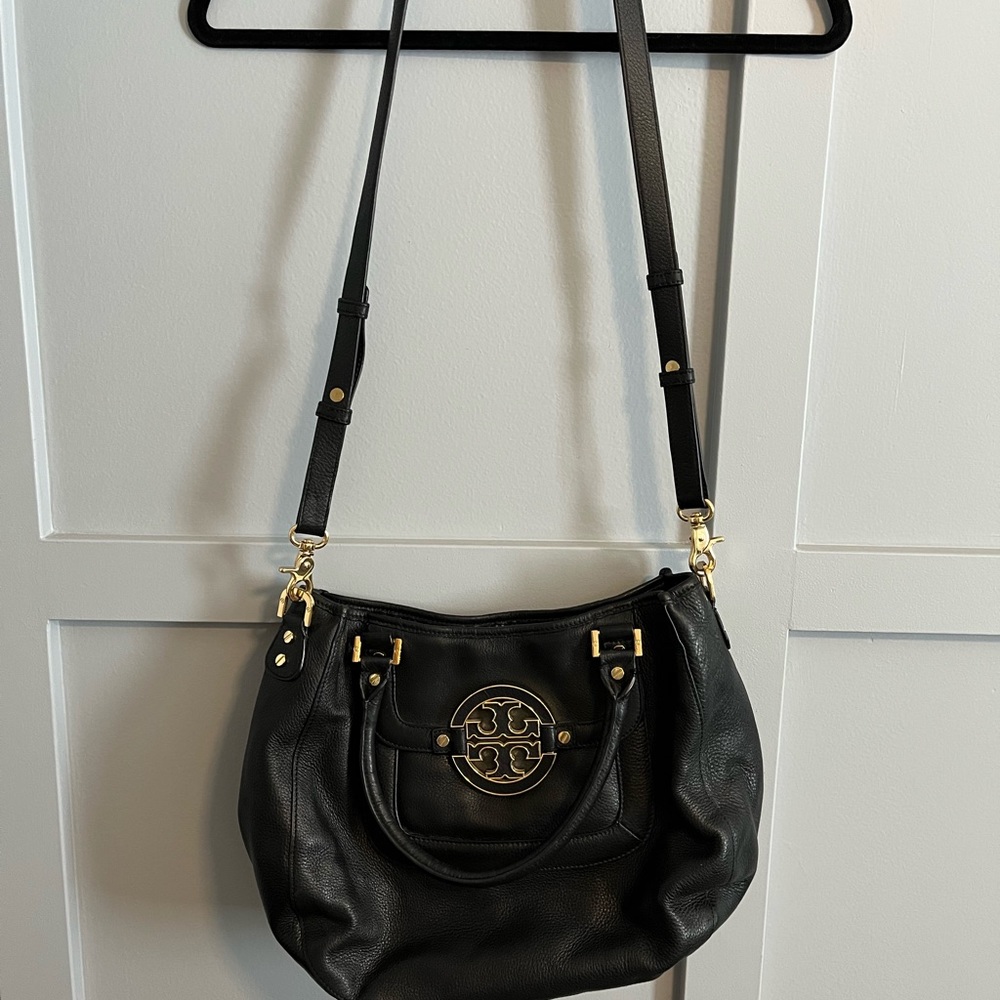 Black leather Tory Burch bag
